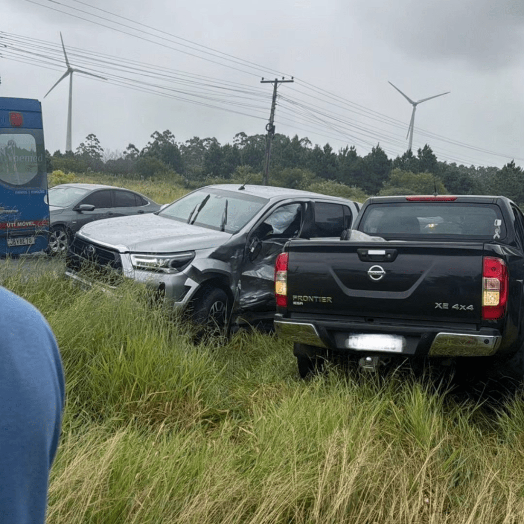 Acidente envolvendo quatro veículos causa congestionamento na RS-030, em&nbsp;Osório