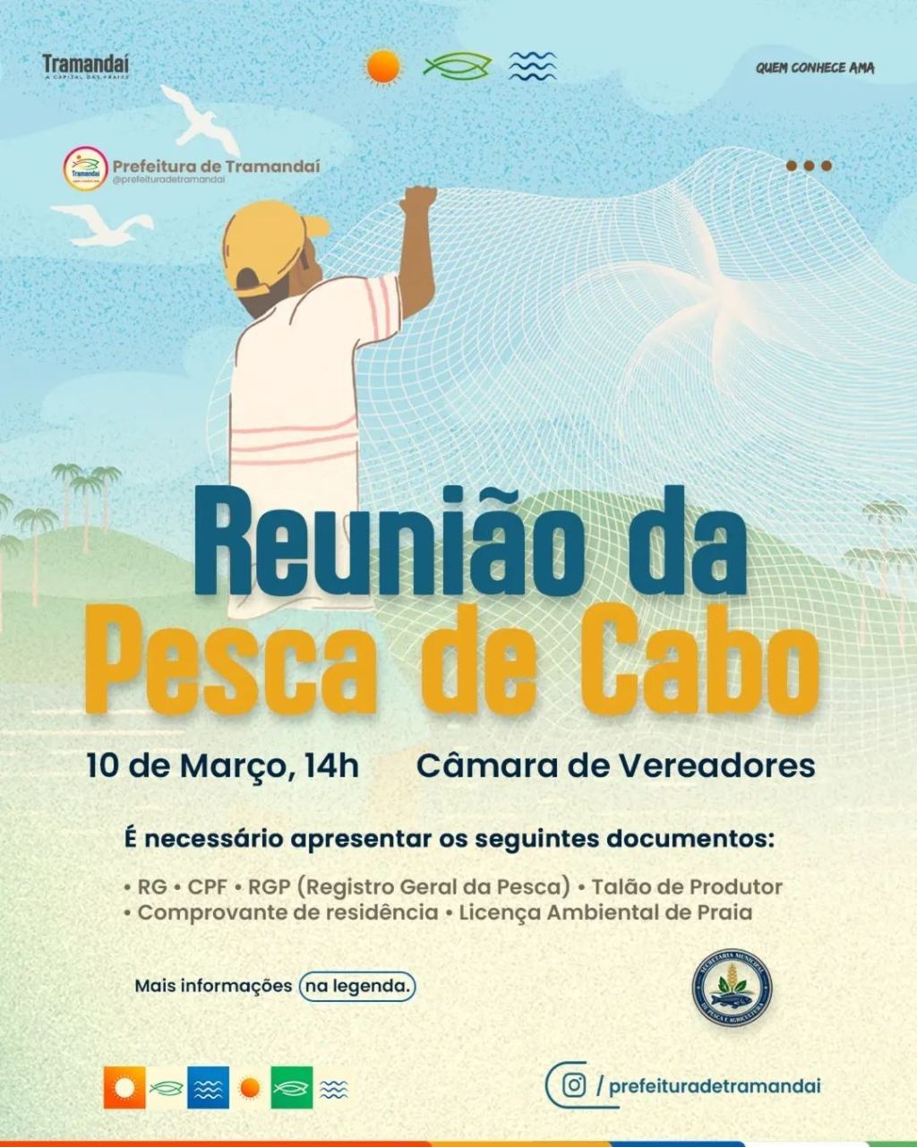 Chamamento aos pescadores para reunião da Pesca de Cabo&nbsp;🎣