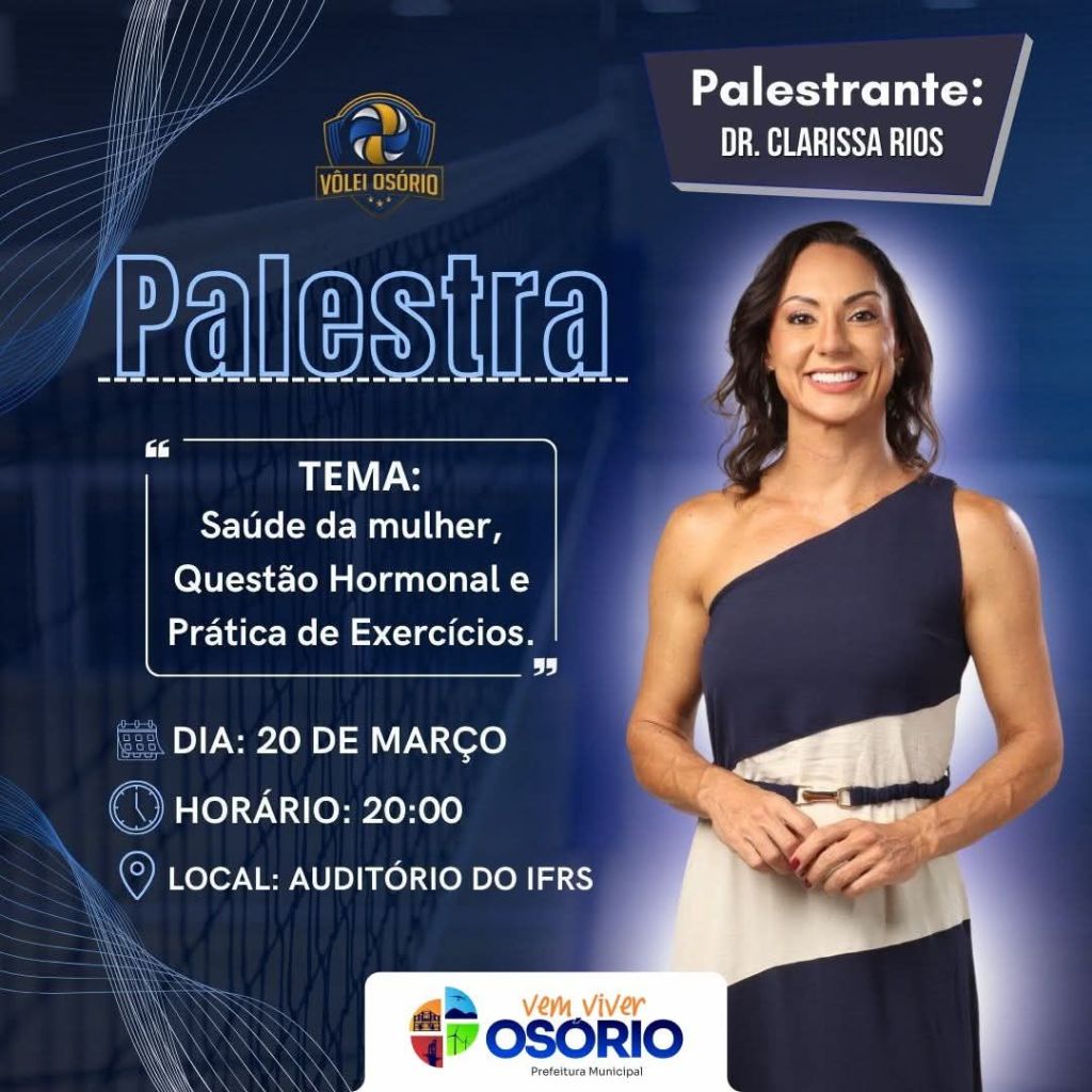 👩⚕️💗 PALESTRA SOBRE SAÚDE DA MULHER, QUESTÃO HORMONAL E PRÁTICA DE EXERCÍCIOS SERÁ REALIZADA EM OSÓRIO NESTA SEXTA-FEIRA 🧘♀️📅